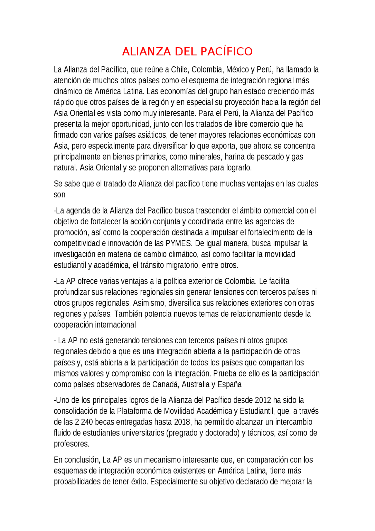 ALIANZA DEL PACIFICO Docsity