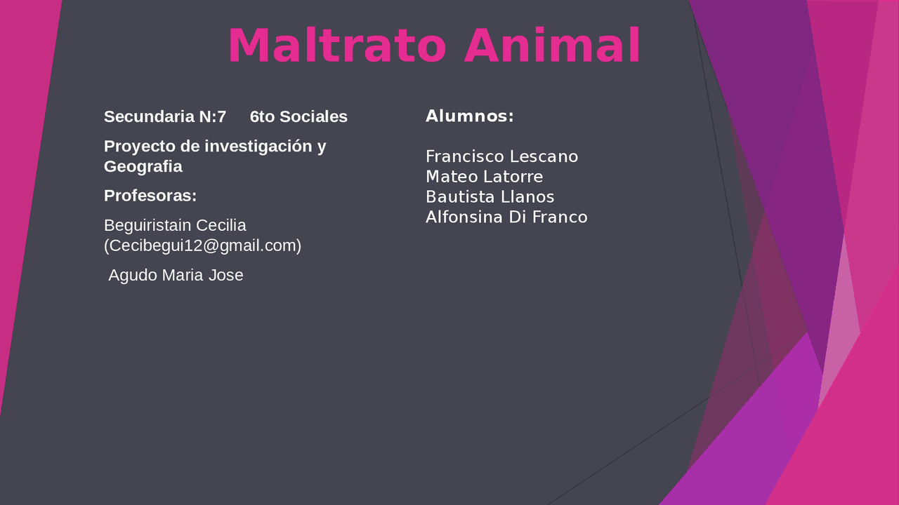 Proyecto del Maltrato animal hecho en formato de tesis | Resúmenes de