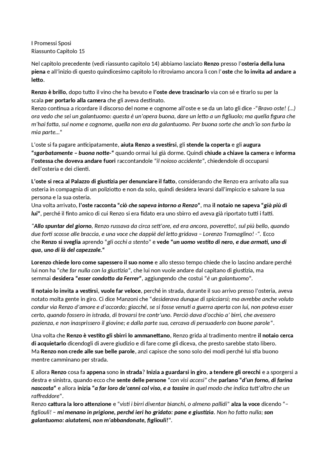 Riassunto capitolo 15 promessi sposi Docsity Riassunto capitolo 15 promessi sposi Docsity