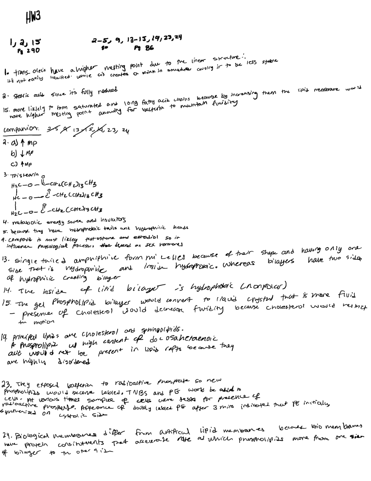 Exercise for biology and chemistry | Exercises Biology | Docsity