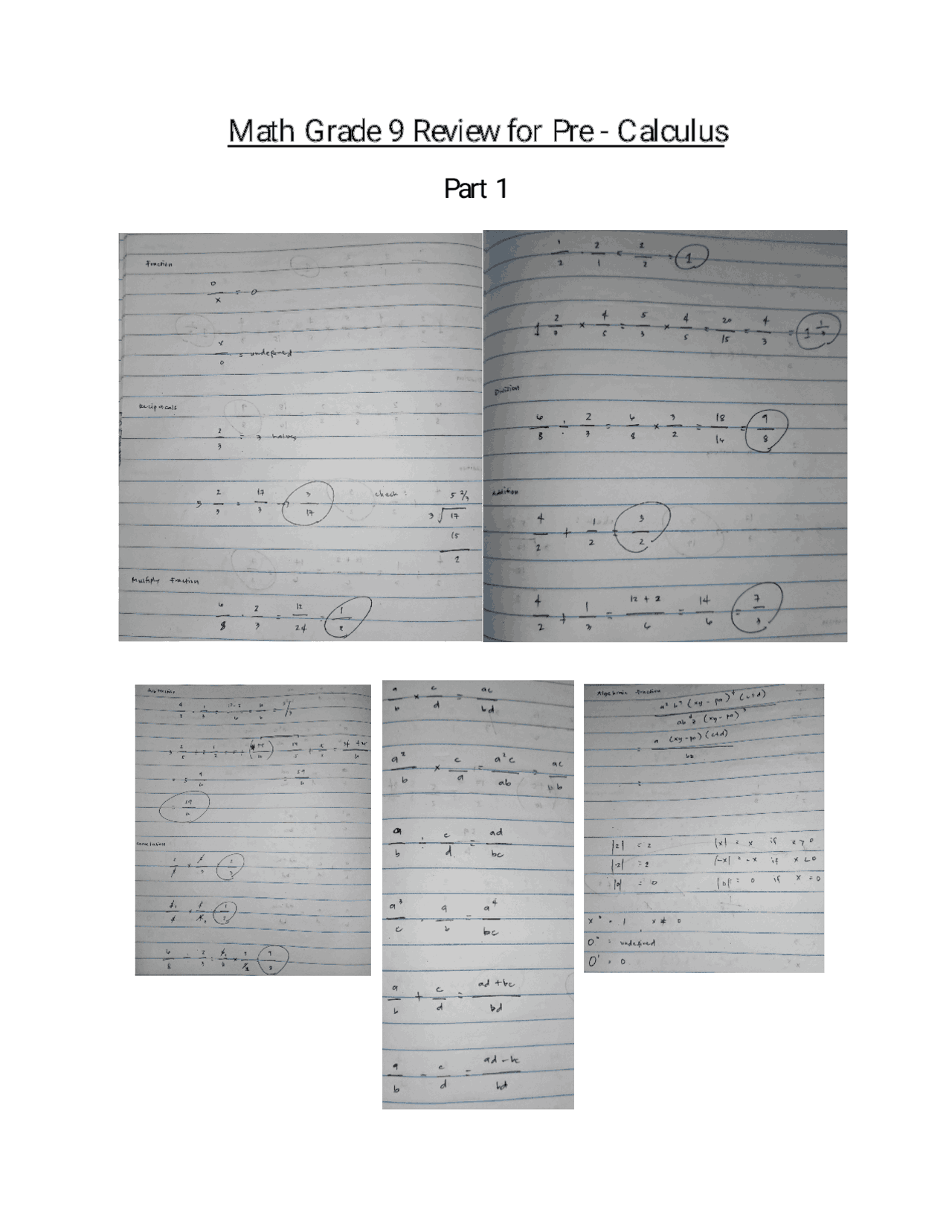 Math 9 review before PreCal lessons start | Study notes Mathematics ...
