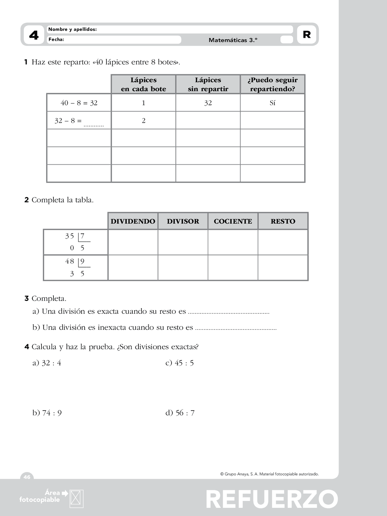 Matemáticas 3 primaria - Docsity