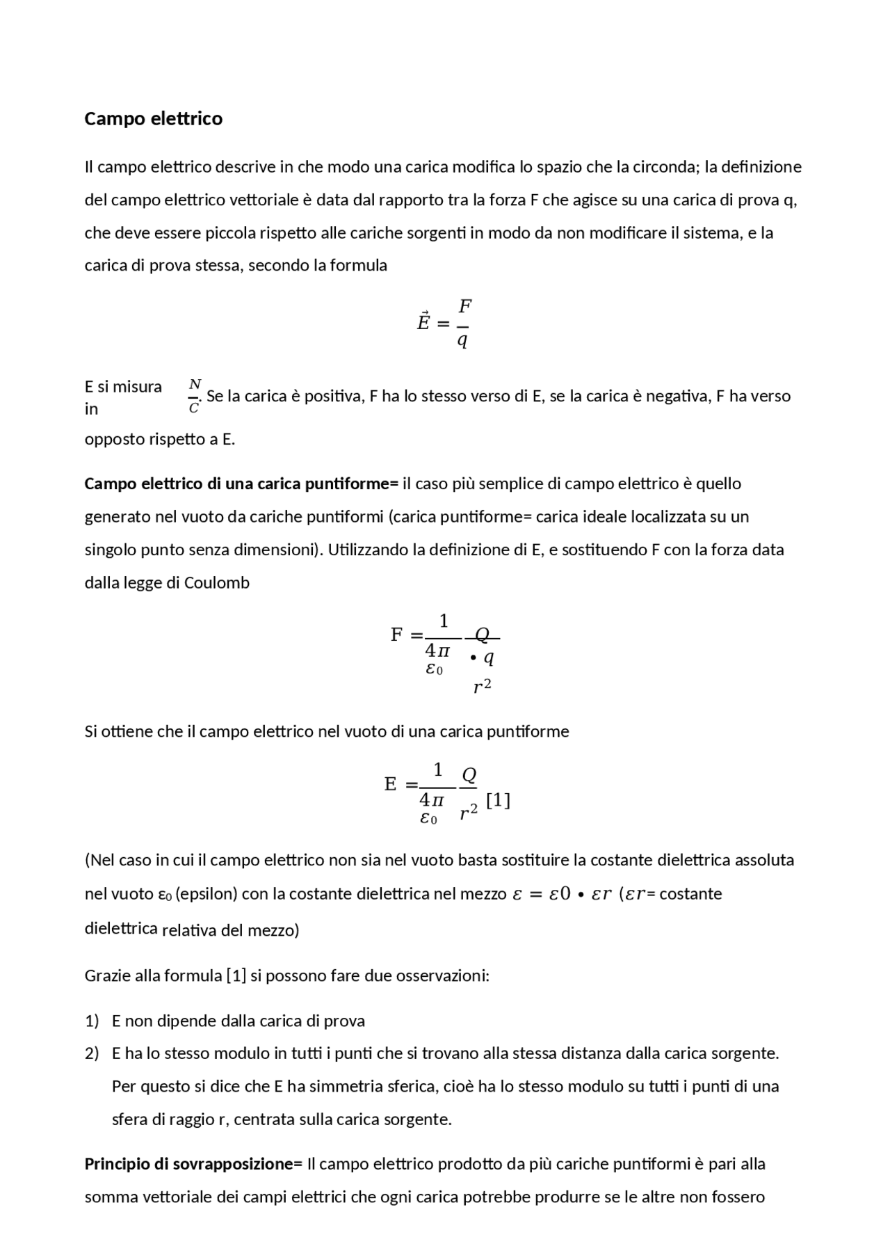 Campo Elettrico Definizioni E Formule Docsity campo-elettrico-definizioni-e-formule-docsity