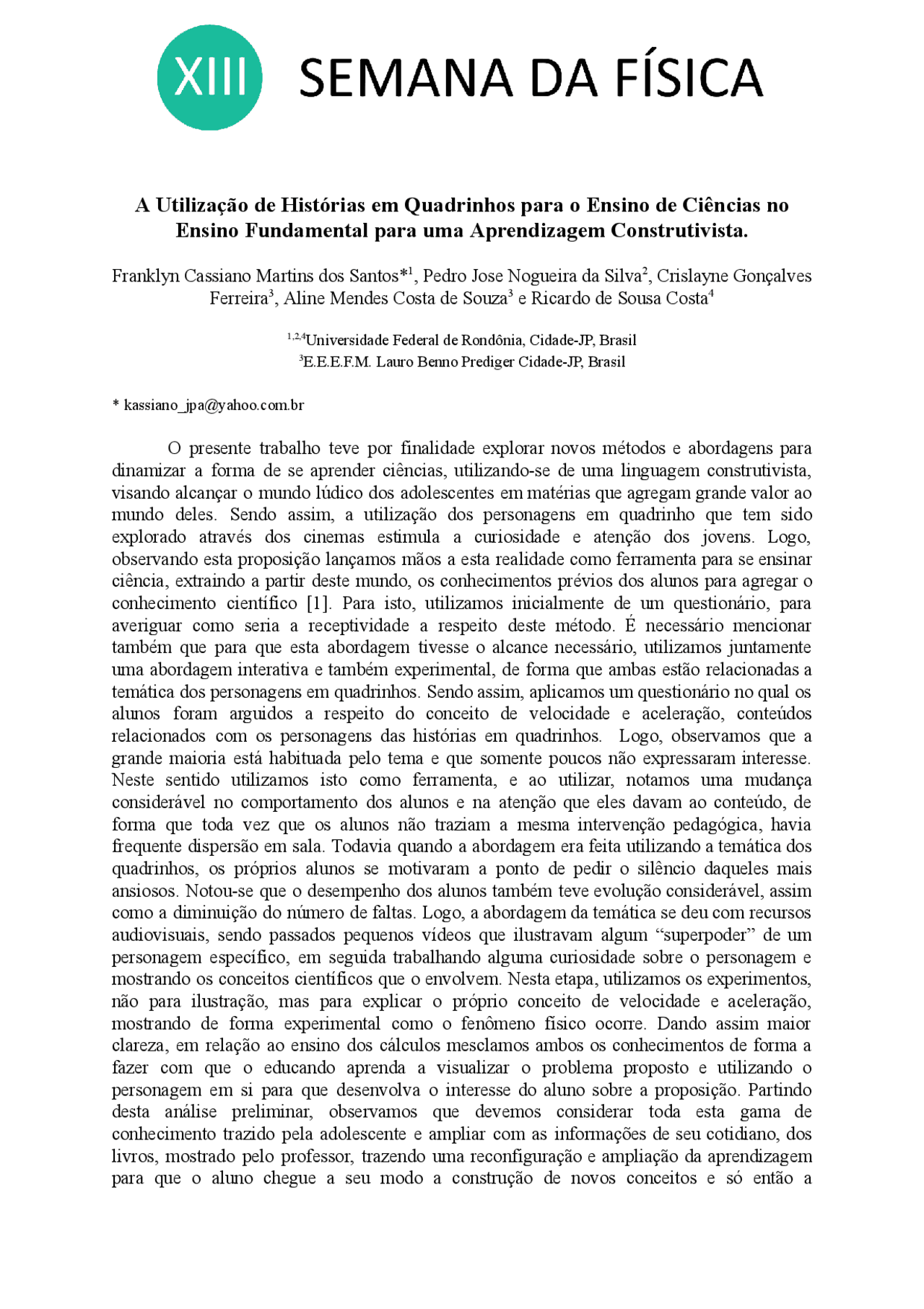A Utilização de Histórias em Quadrinhos para o Ensino de Ciências no ...