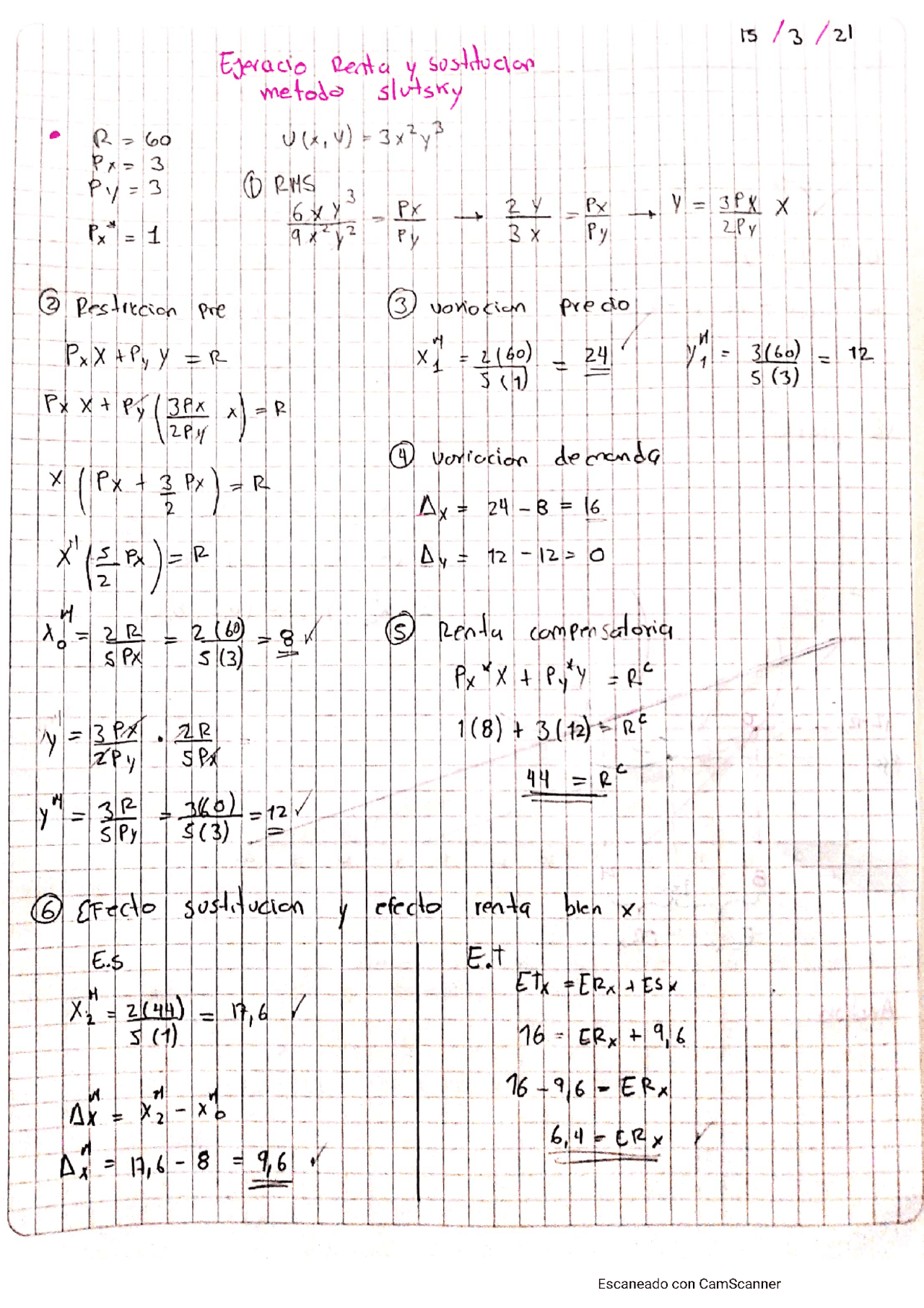 Efecto renta y sustitucion - Docsity