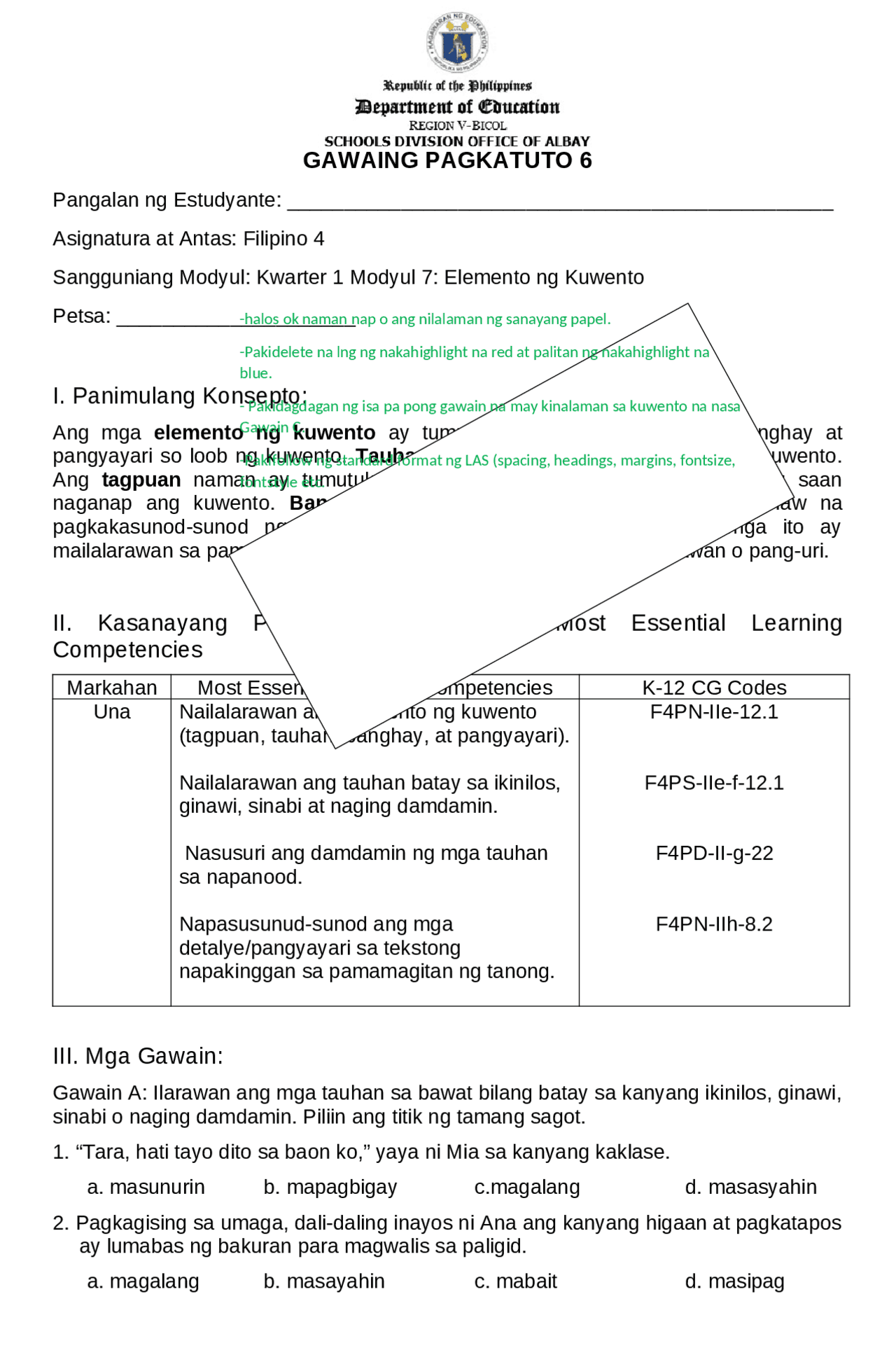 Learning Activity Sheet In Filipino Docsity learning-activity-sheet-in-filipino-docsity