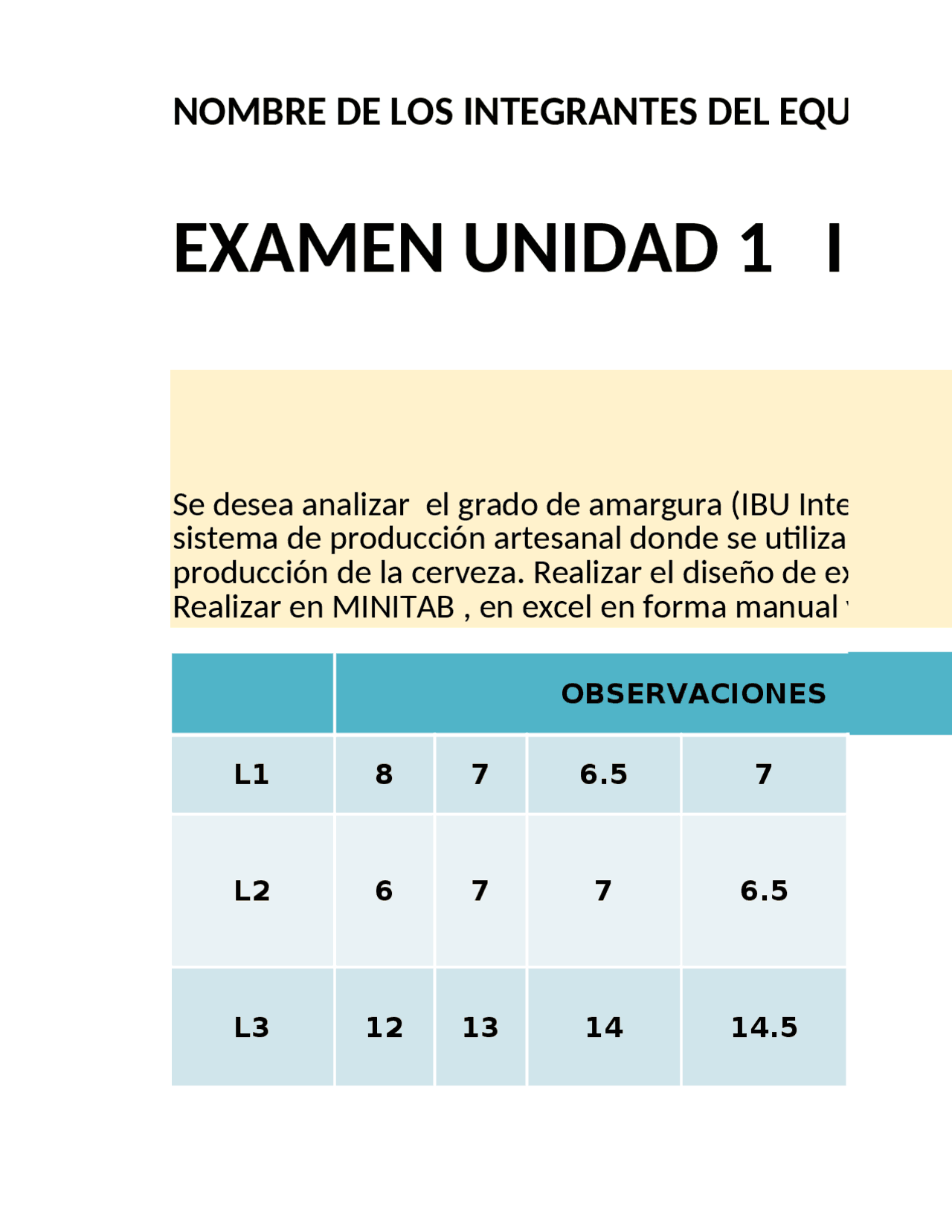 Diseños factoriales 2k y 3k en excel | Exámenes de Gestión de Calidad ...