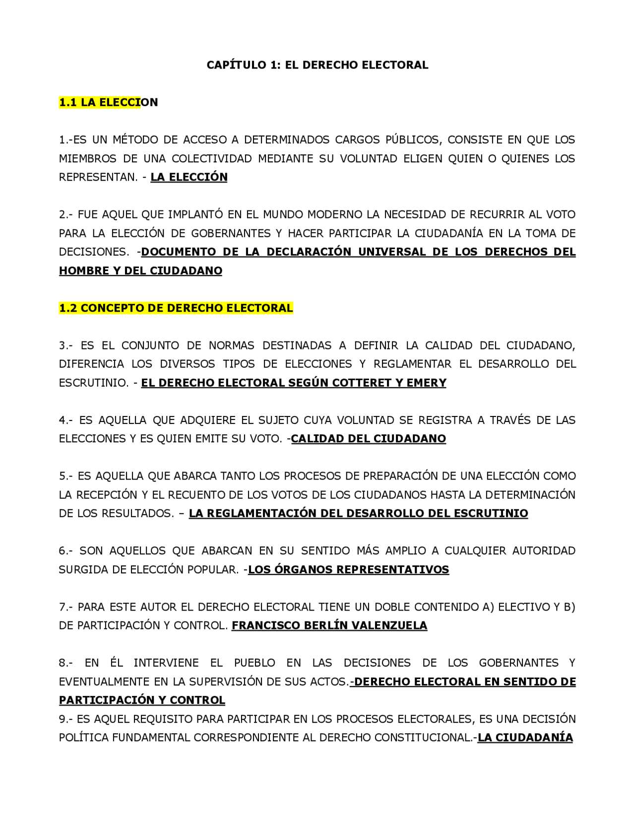 Conceptos de derecho electoral Docsity