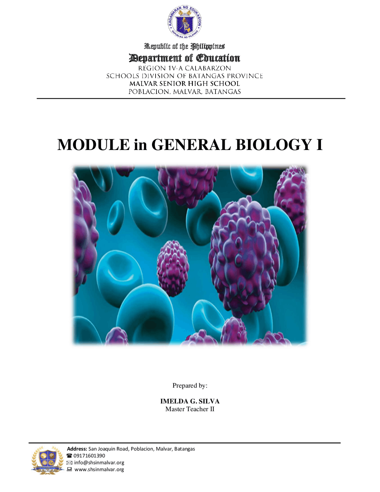 Grade 11 Module (GENERAL BIOLOGY 1) CELL STRUCTURES AND FUNCTIONS ...