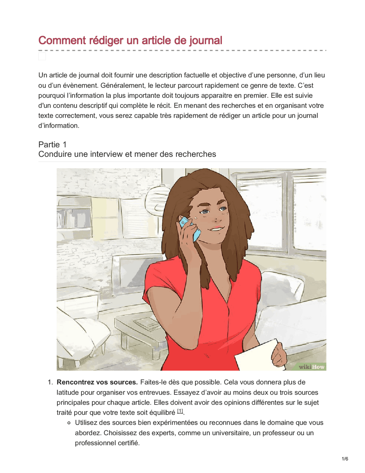 Comment rédiger un article de journal - Docsity