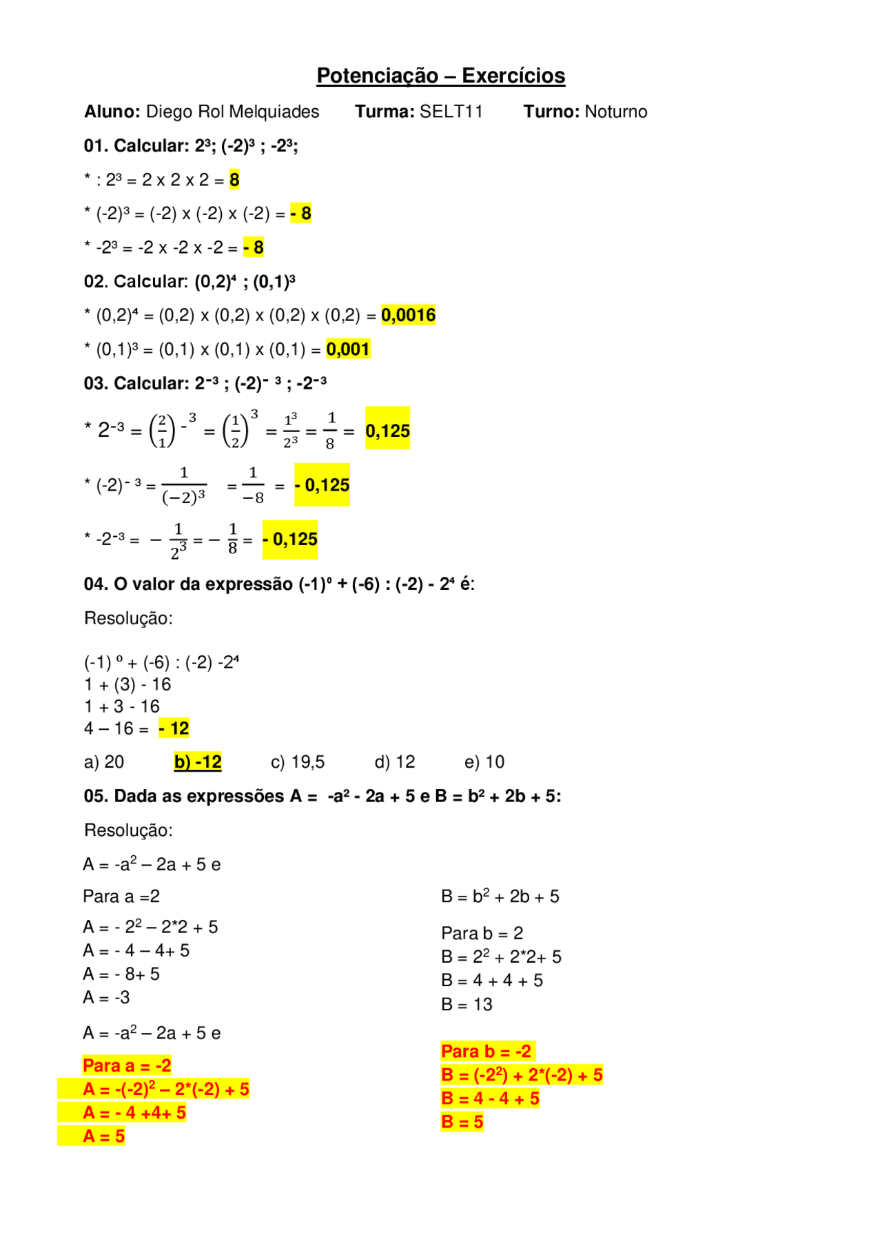Potencia De Base Dez Exercicios Resolvidos Pdf - FDPLEARN