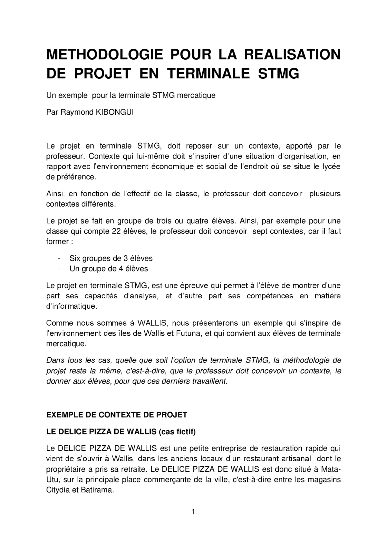 Question De Gestion Terminale Stmg Exemple Un exemple pour la terminale STMG mercatique | Lectures Sciences de  l'Ingénieur (SI) | Docsity