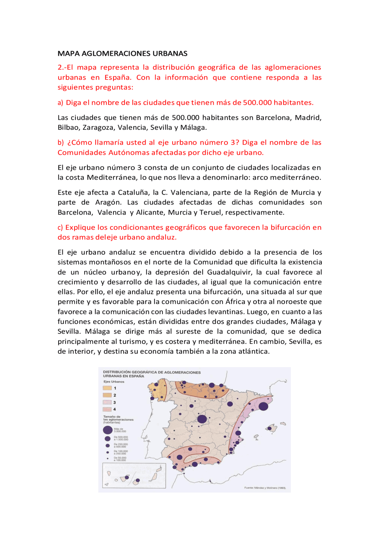 Mapa aglomeraciones urbanas resuelto - Docsity