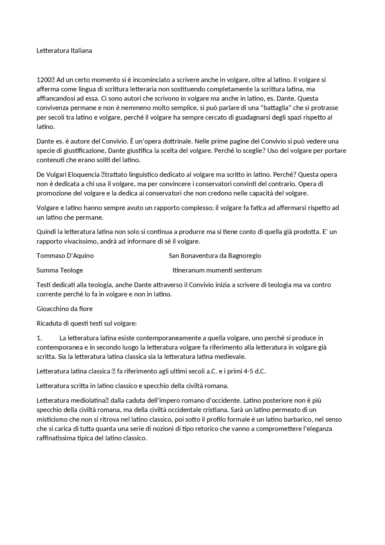 Appunti di letteratura italiana | Sbobinature di Letteratura ...