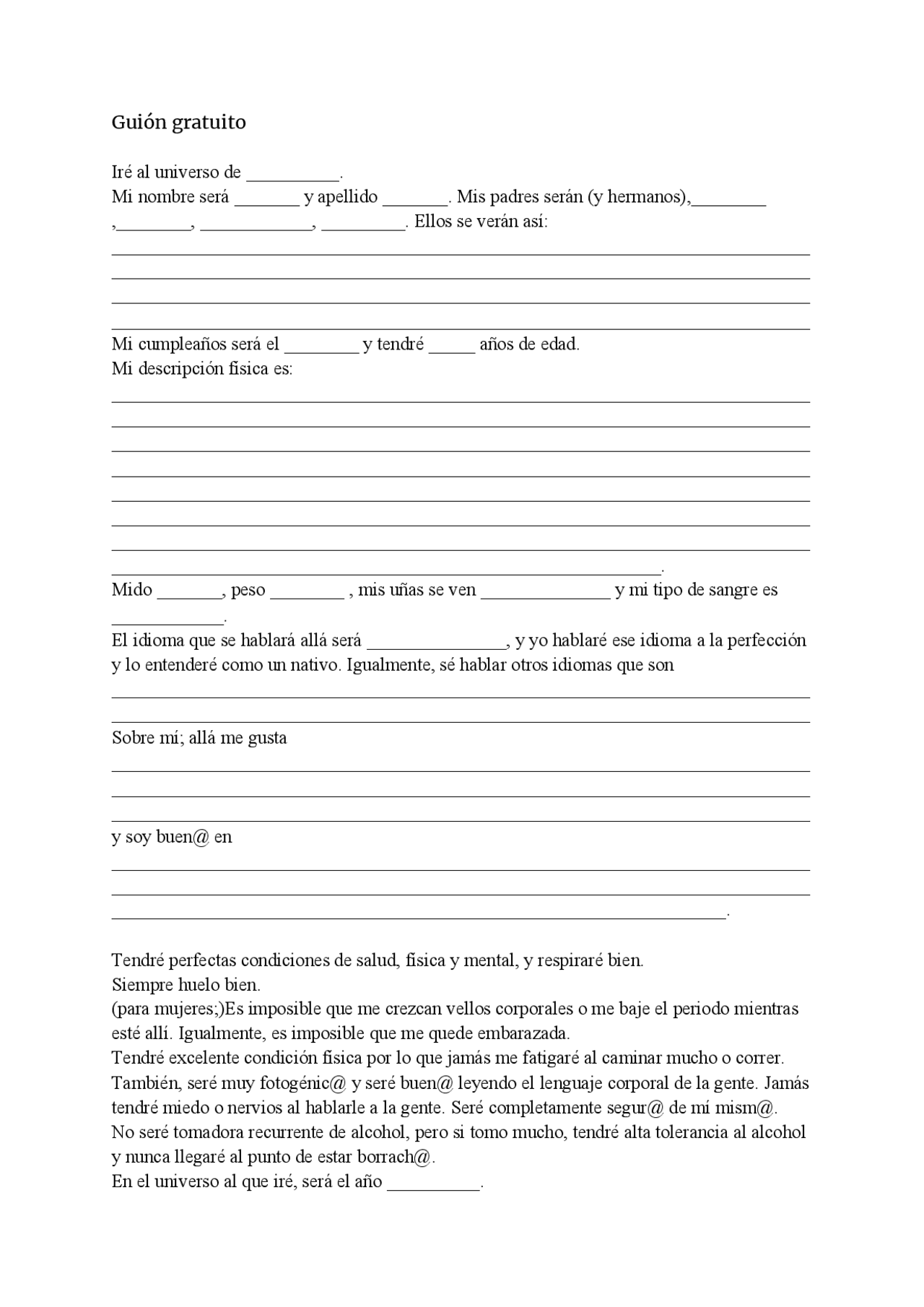 Guión Gratuíto para rd - Docsity