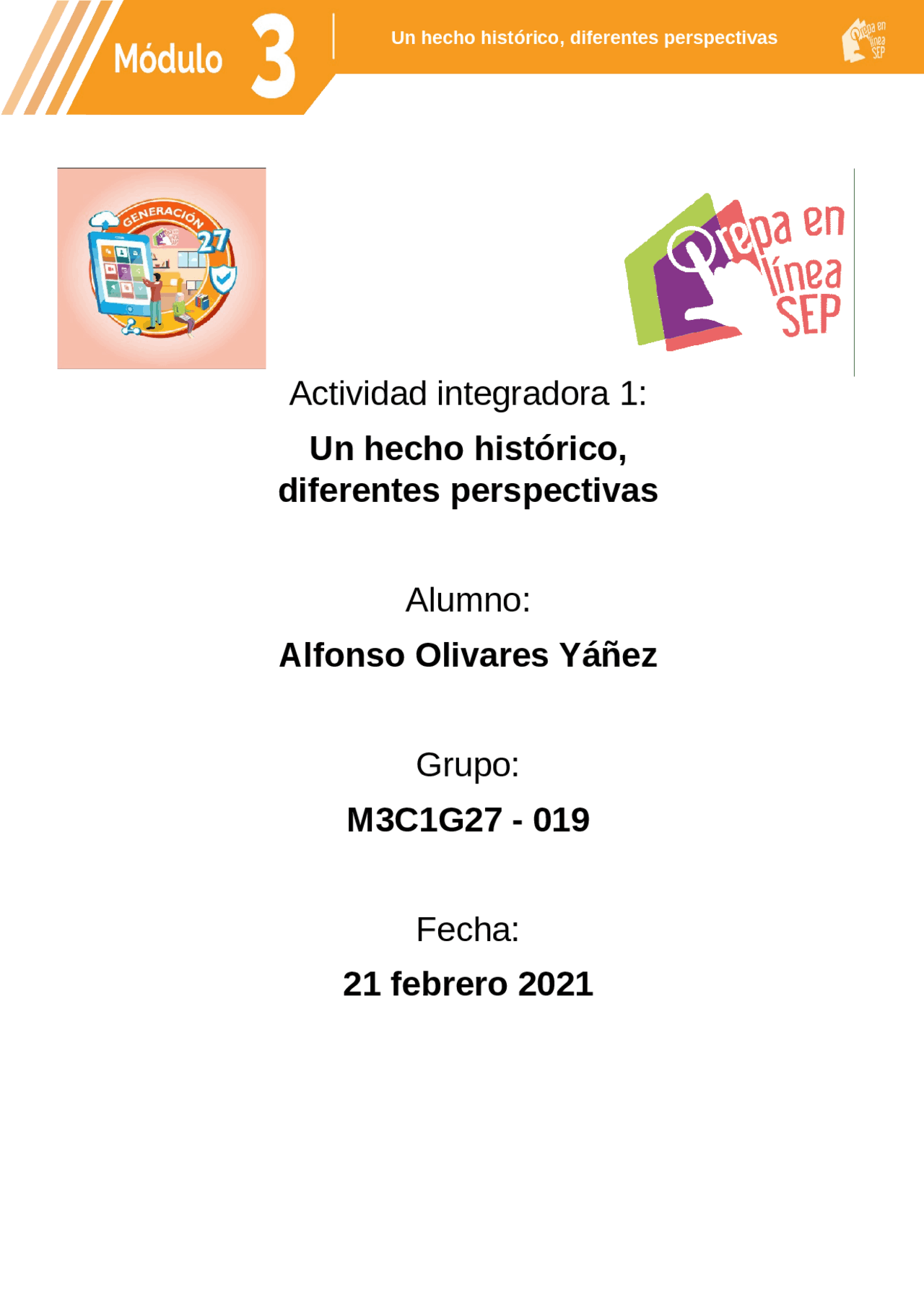 Actividad integradora 1, Módulo 3 Prepa en Línea - SEP | Apuntes de ...