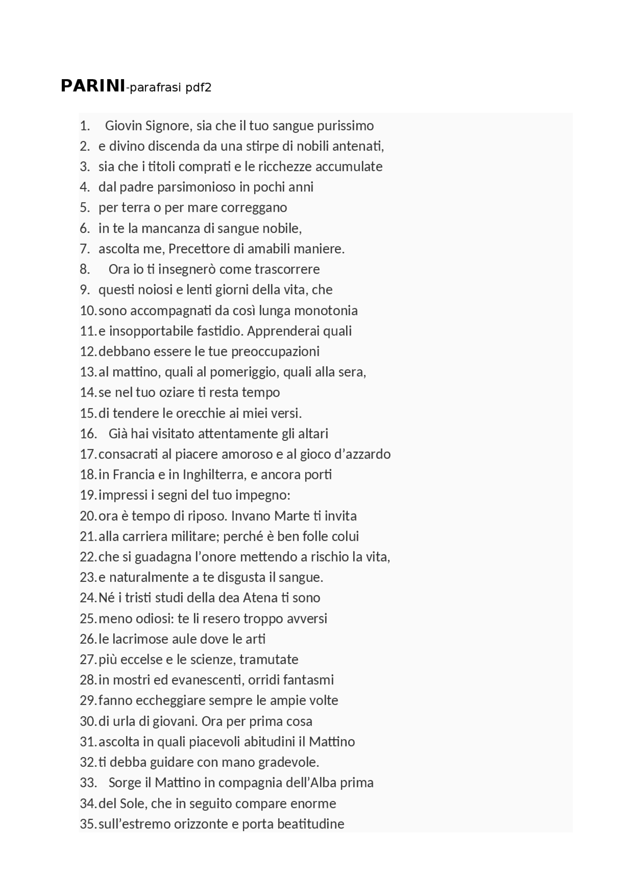 il risveglio del giovin signore