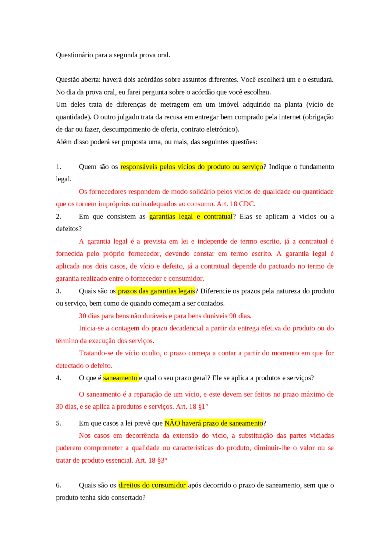 Questões apresentadas em aula - Docsity