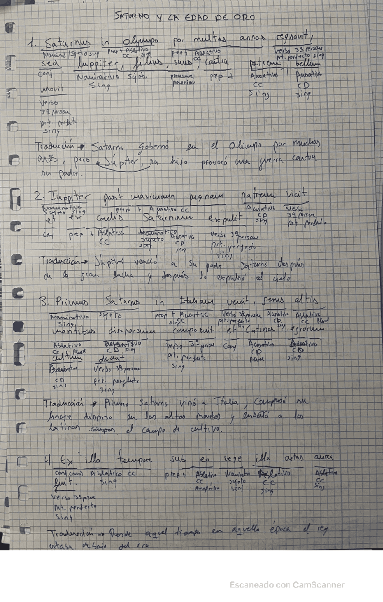 Frases de Latín analizadas y traducida sobre Docsity