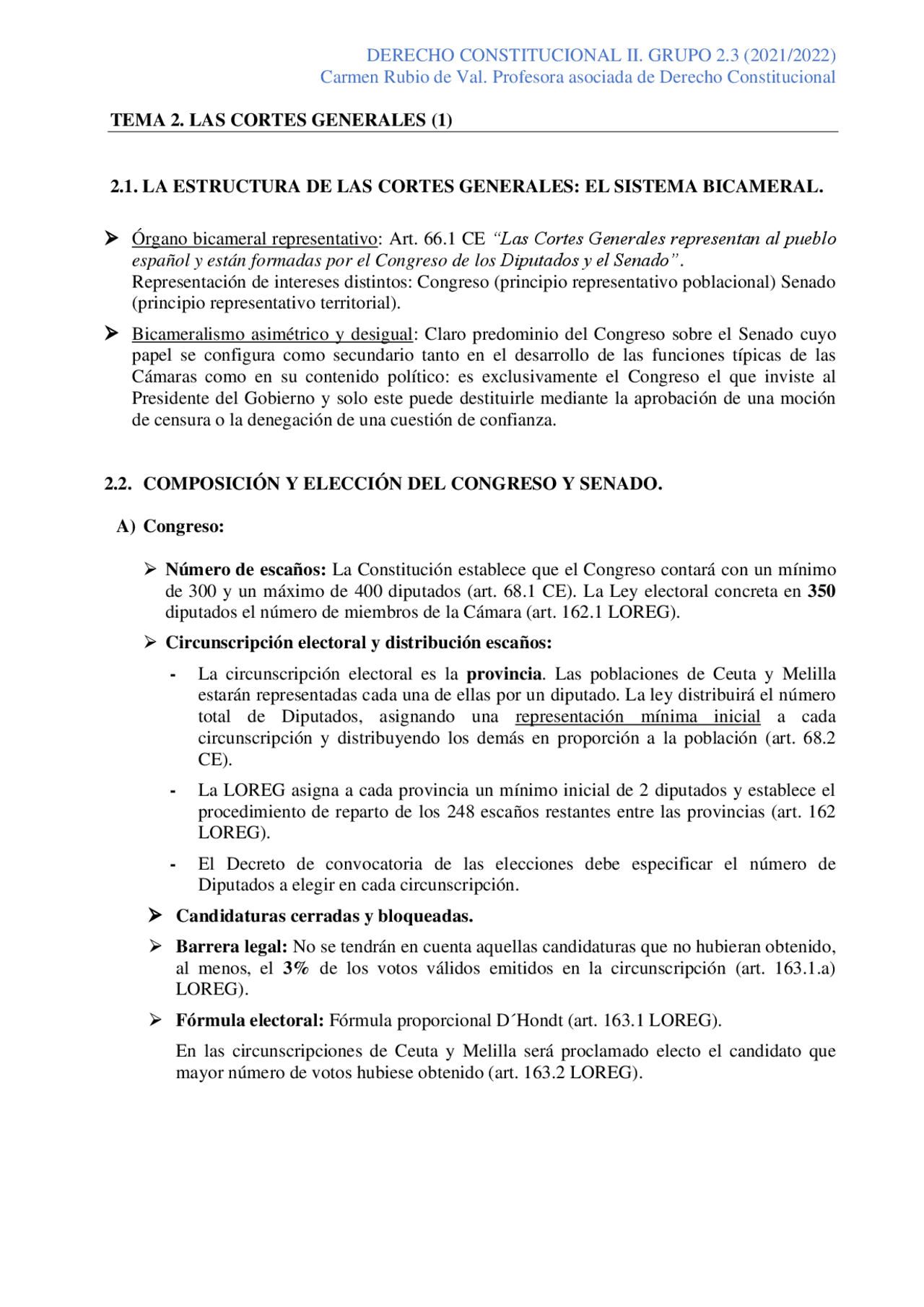 2 DCHO CONSTITUCIONAL II | Resúmenes de Derecho Constitucional | Docsity