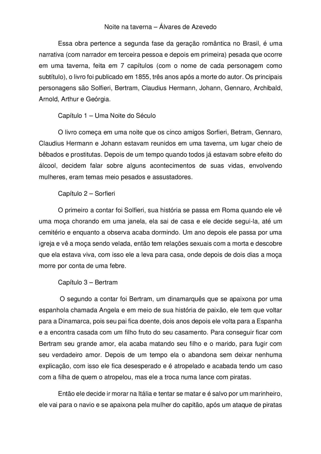Livro Noite na taverna, de Álvares de Azevedo Resumos Português (Gramática Literatura) Docsity Livro Noite na taverna, de Álvares de Azevedo Resumos Português (Gramática Literatura) Docsity