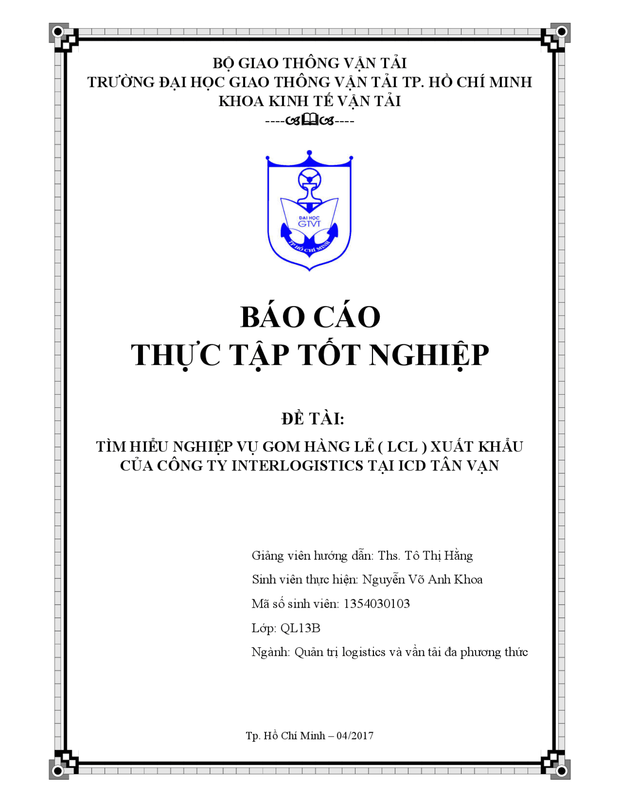 EXPORTING PROCESS BY SEA TRANSPORT WITH LCL SHIPPING METHODS - Docsity