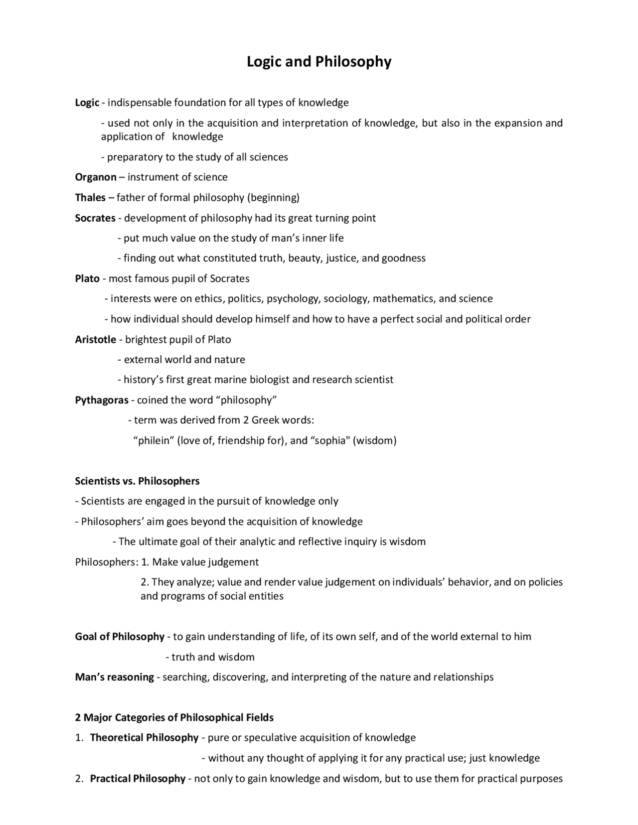 Logic and Philosophy Study Material - Docsity