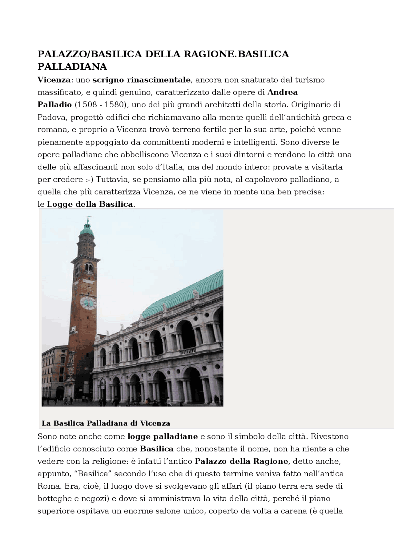 Architettura, basilica della Ragione Docsity