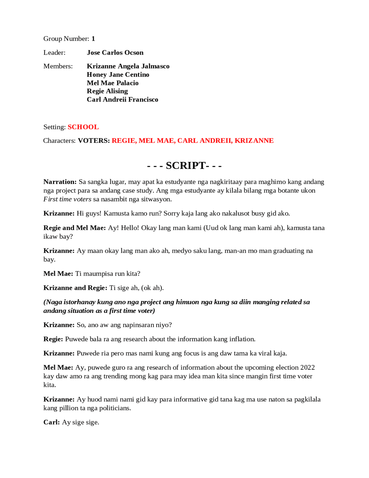 Pro Script Rp Record Script of a roleplay - Docsity