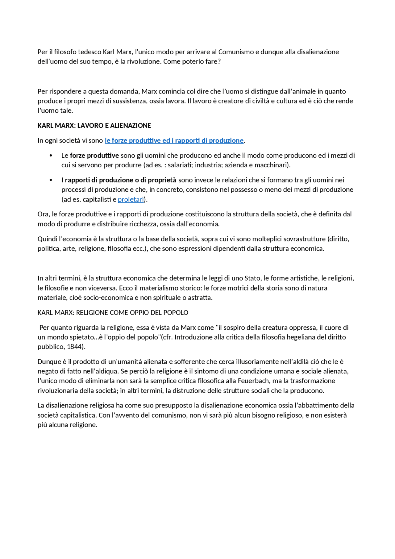 Alienazione del Lavoro di Marx Docsity