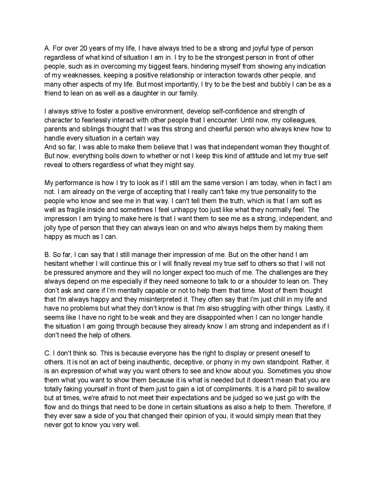 Self Impression Management Docsity