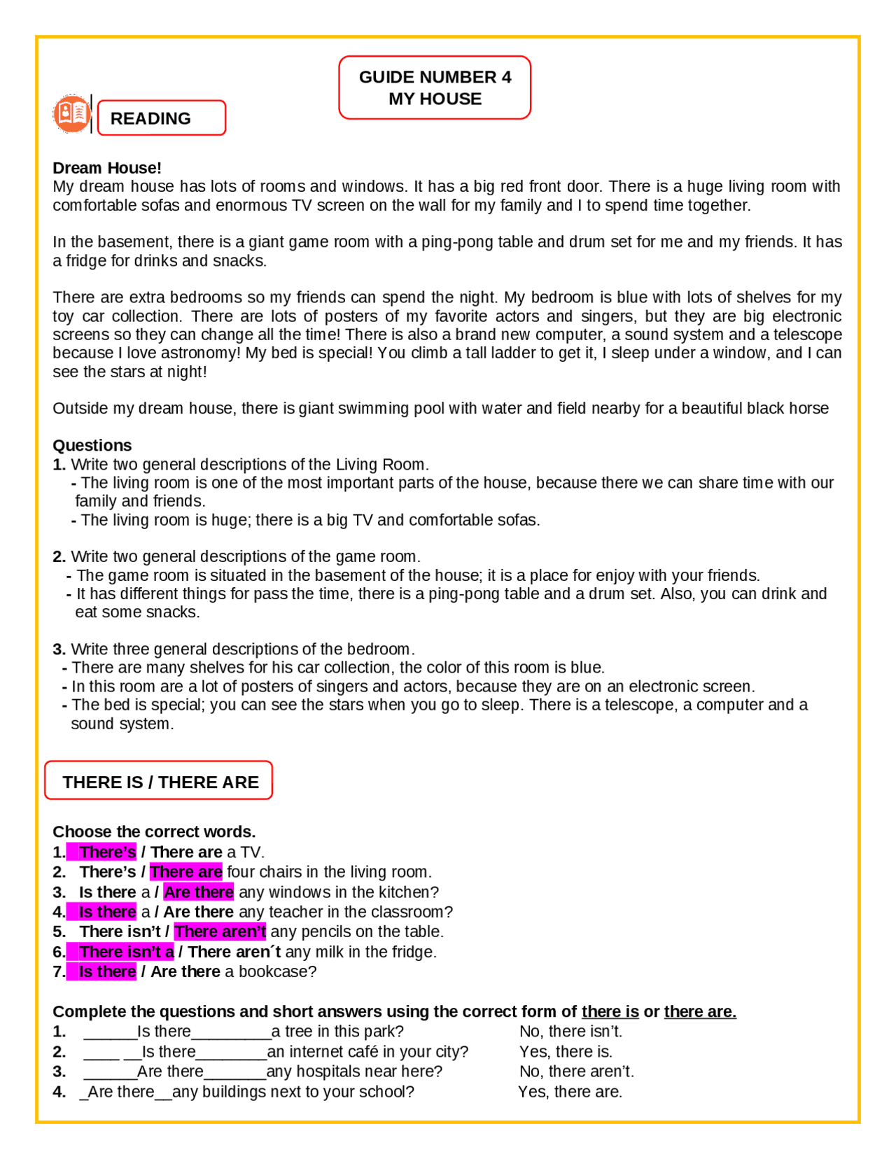 ACTIVIDAD 4 INGLES NIVEL 2 - Docsity