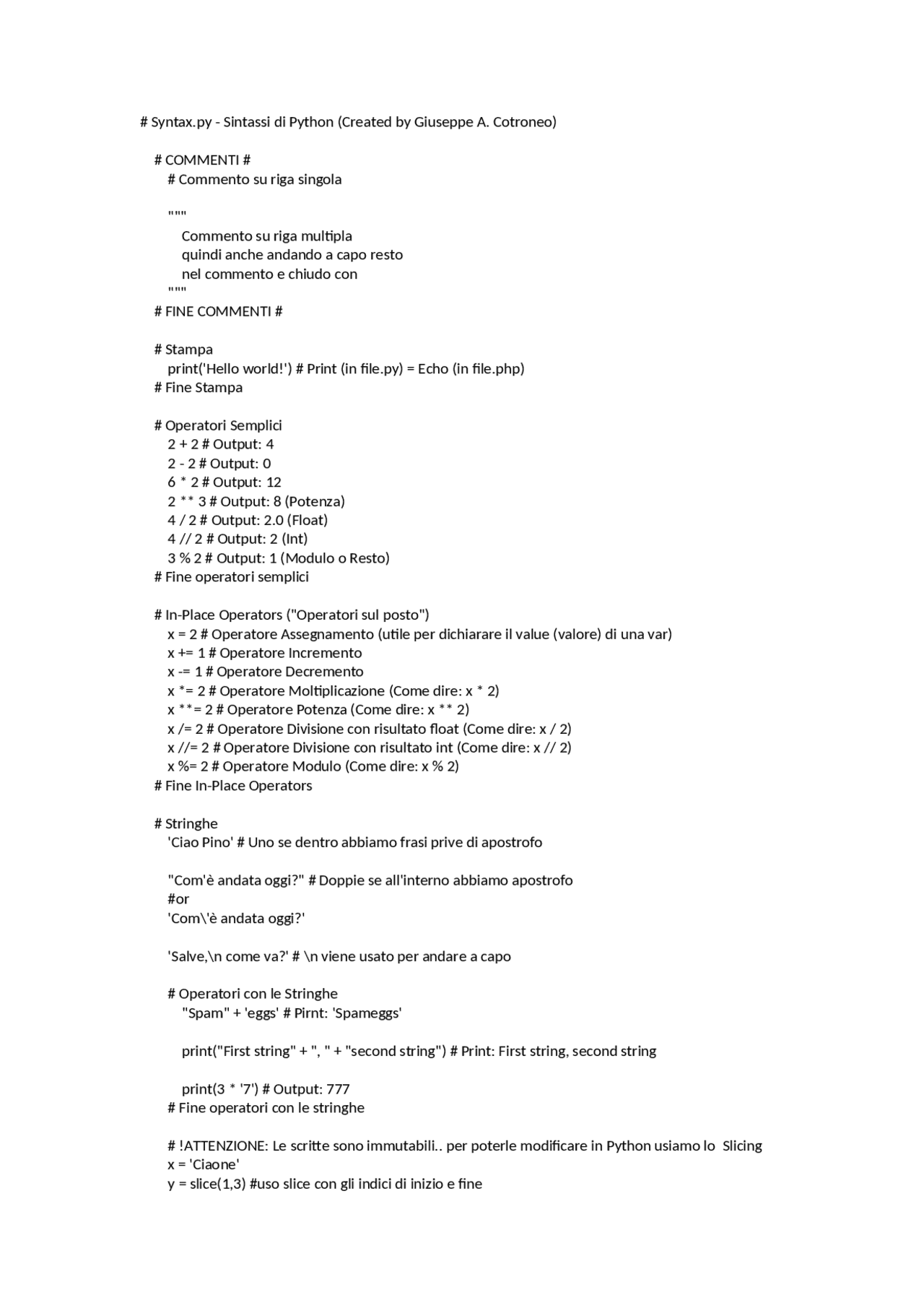 Fondamenti di Informatica (27006253) - Modulo Python - Docsity