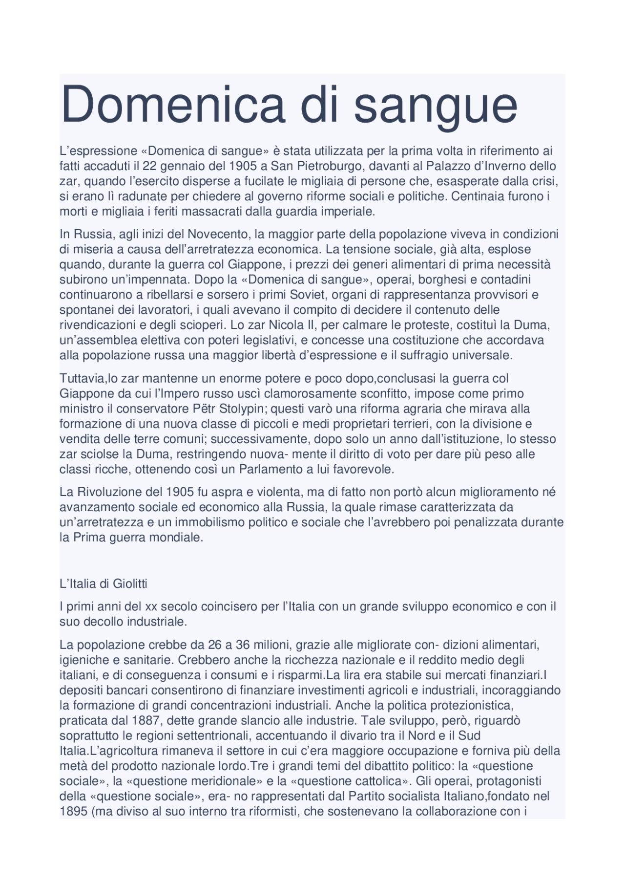 Domenica di sangue. L’espressione «Domenica di sangue» è stata