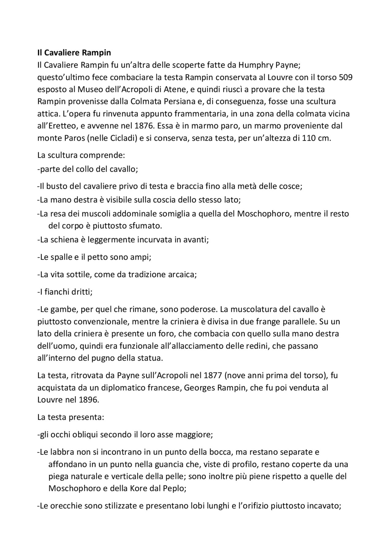 Il Cavaliere Rampin - Docsity