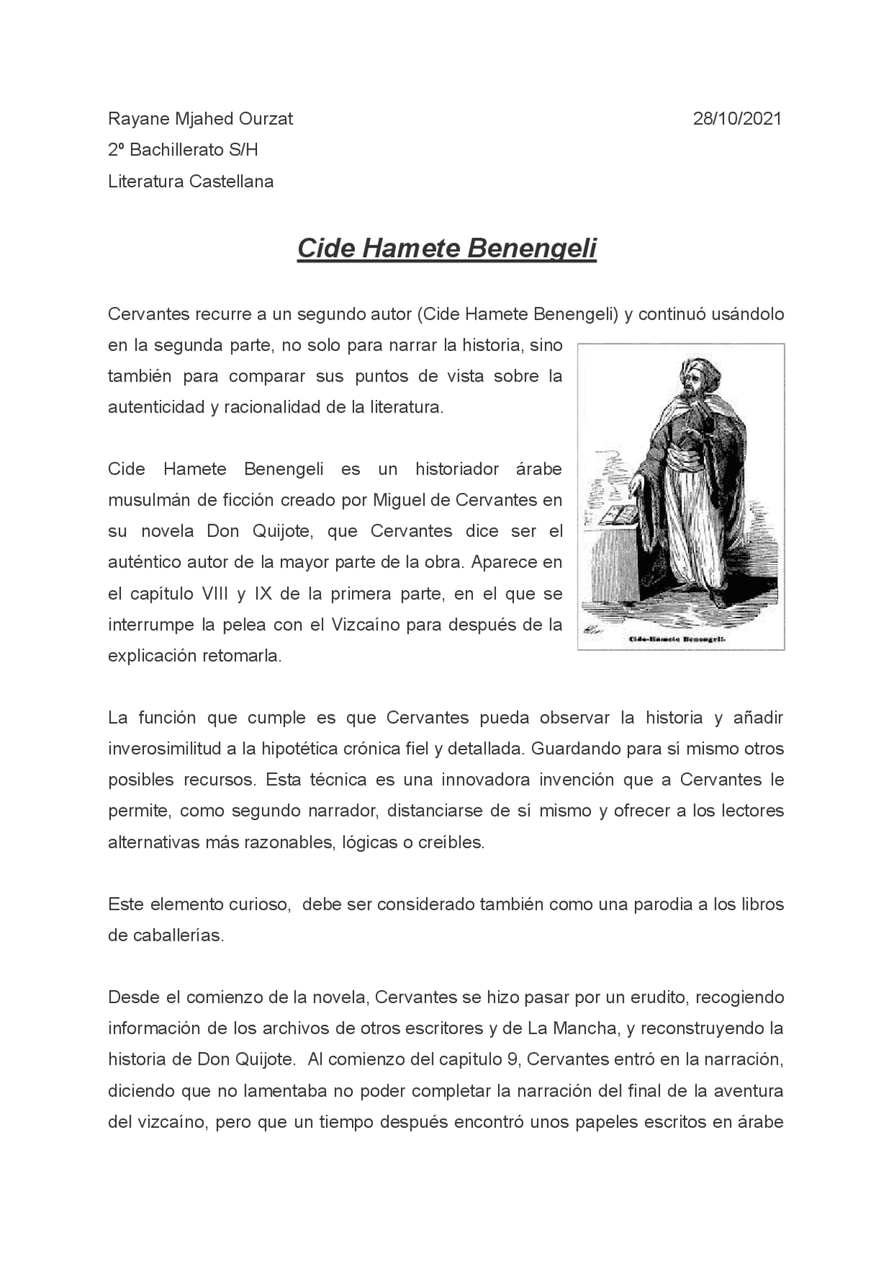 Cide Hamete Benengeli Docsity