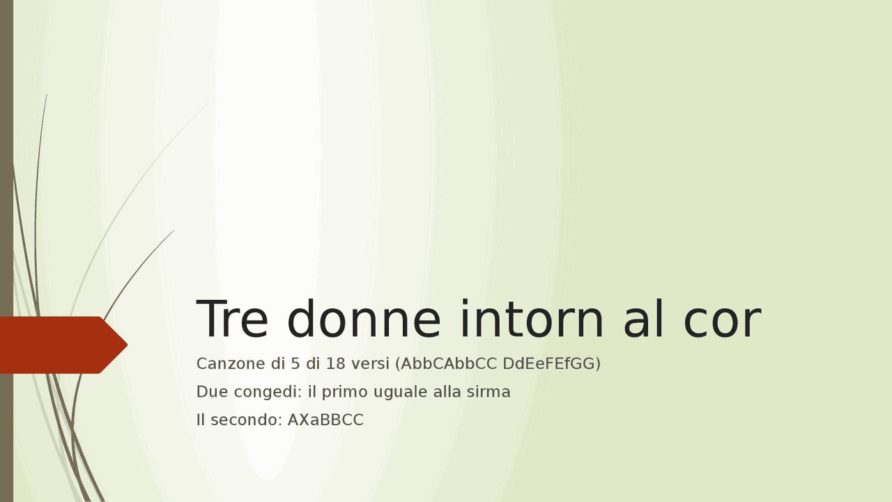 Tre donne intorno al cor mi son venute - Dante Aligihieri - Docsity