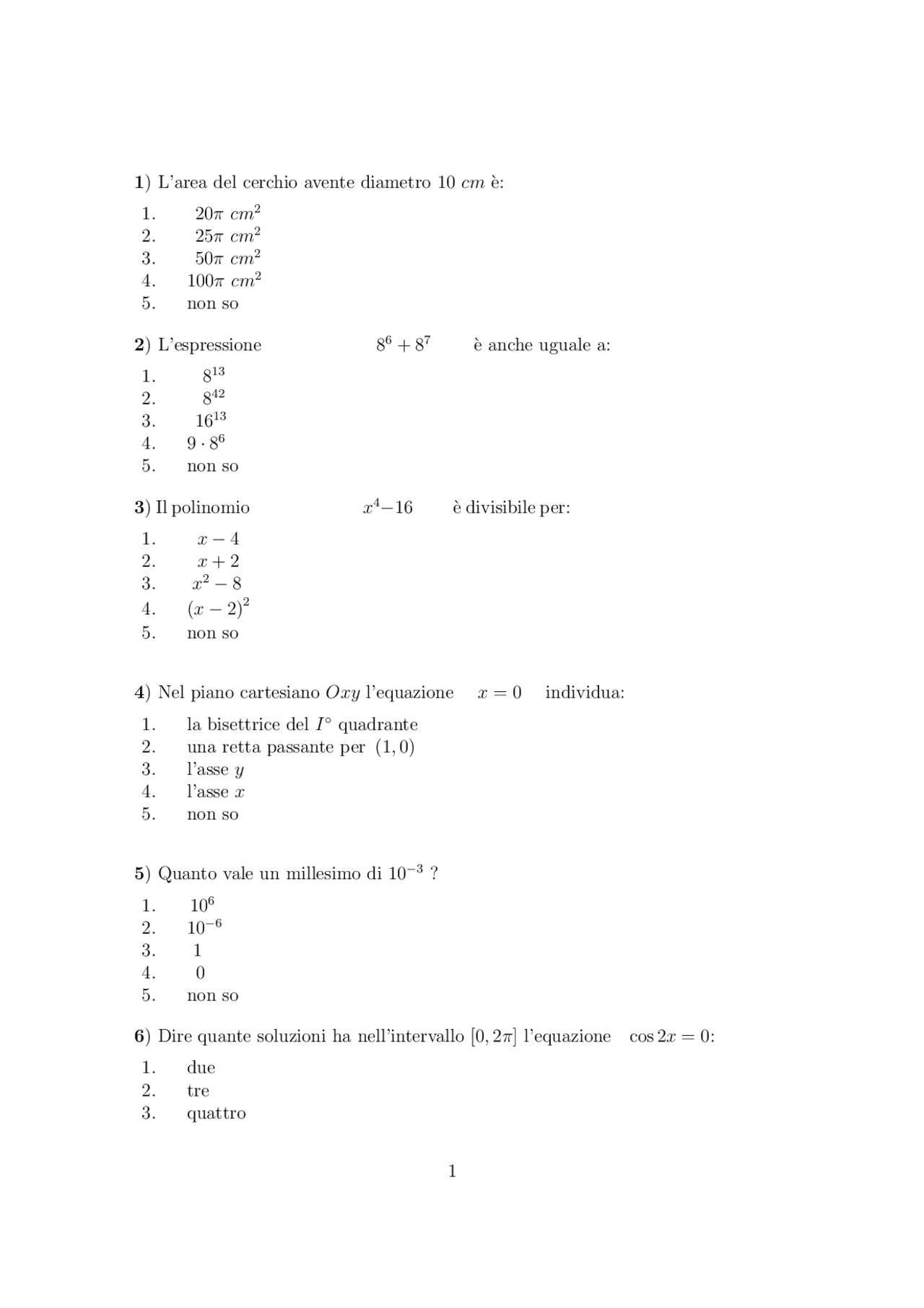 Esercitazione per TEST OFA ingegneria UNIME | Prove d'esame di ...