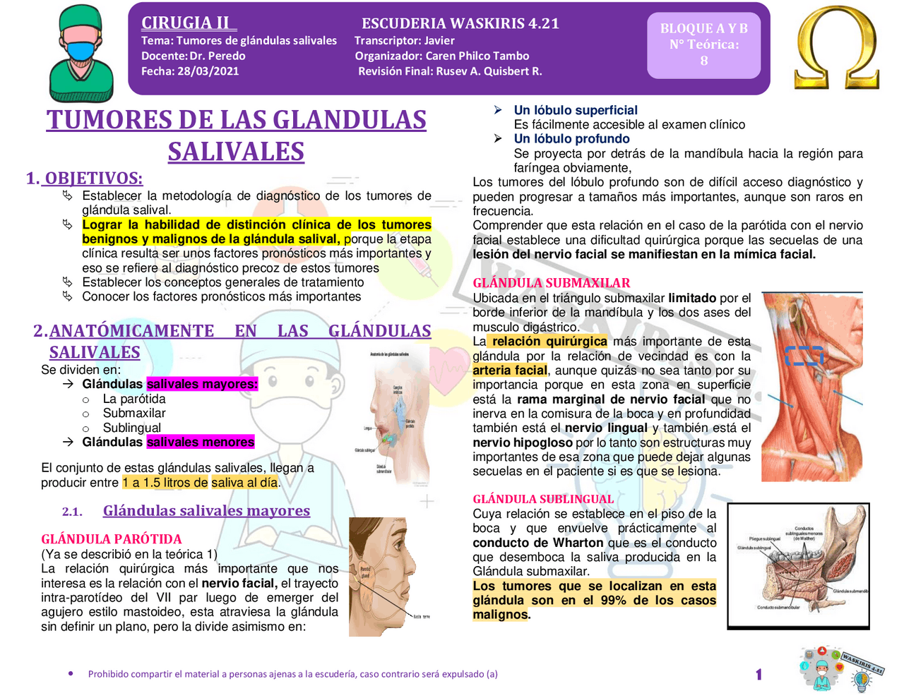 Tumores de glándulas salivales - Docsity