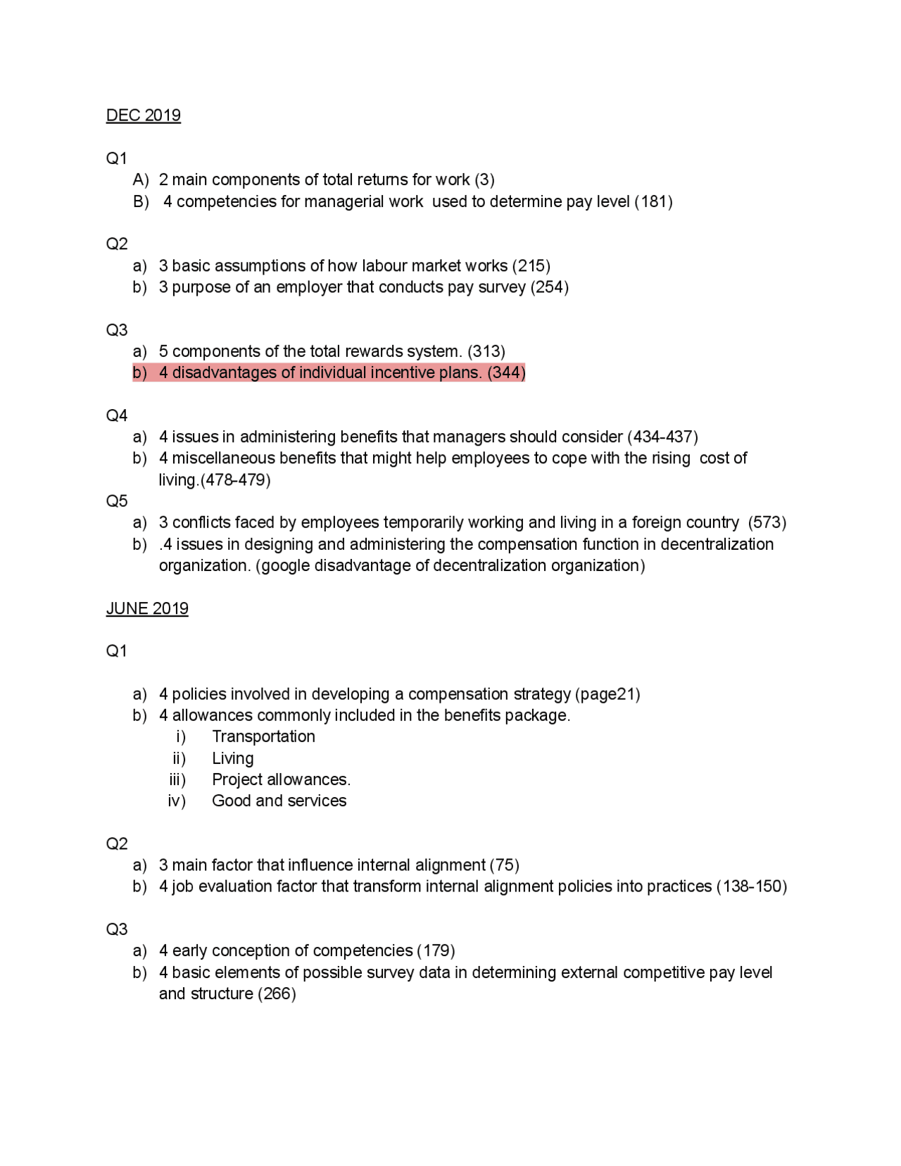 Past year question for course - Docsity