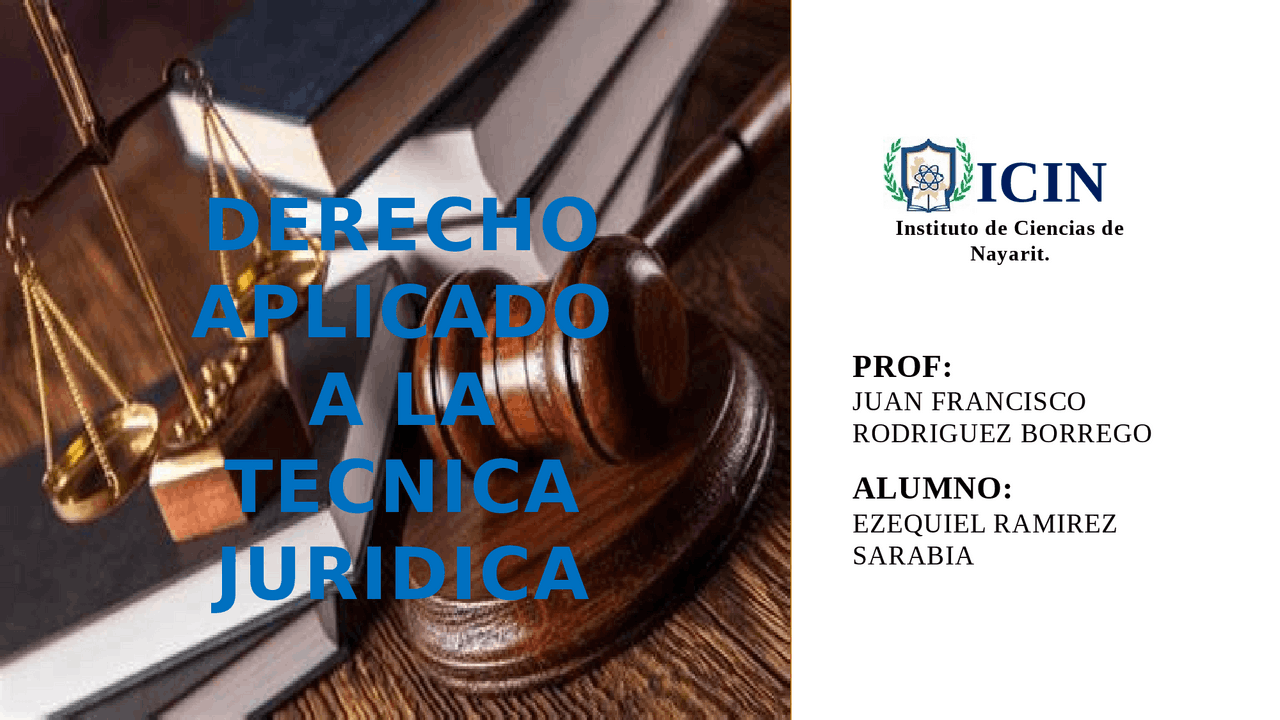 Derecho aplicado a la Tecnica Juridica Docsity