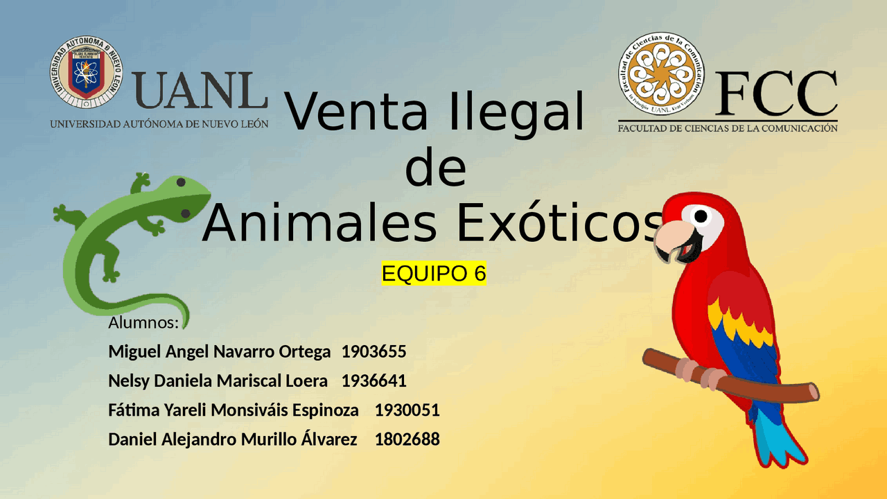 Venta Ilegal de Animales Exóticos - Docsity