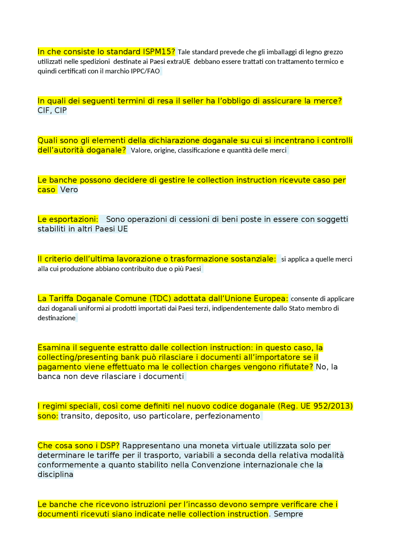 Domande e risposte di tutti i moduli - Docsity