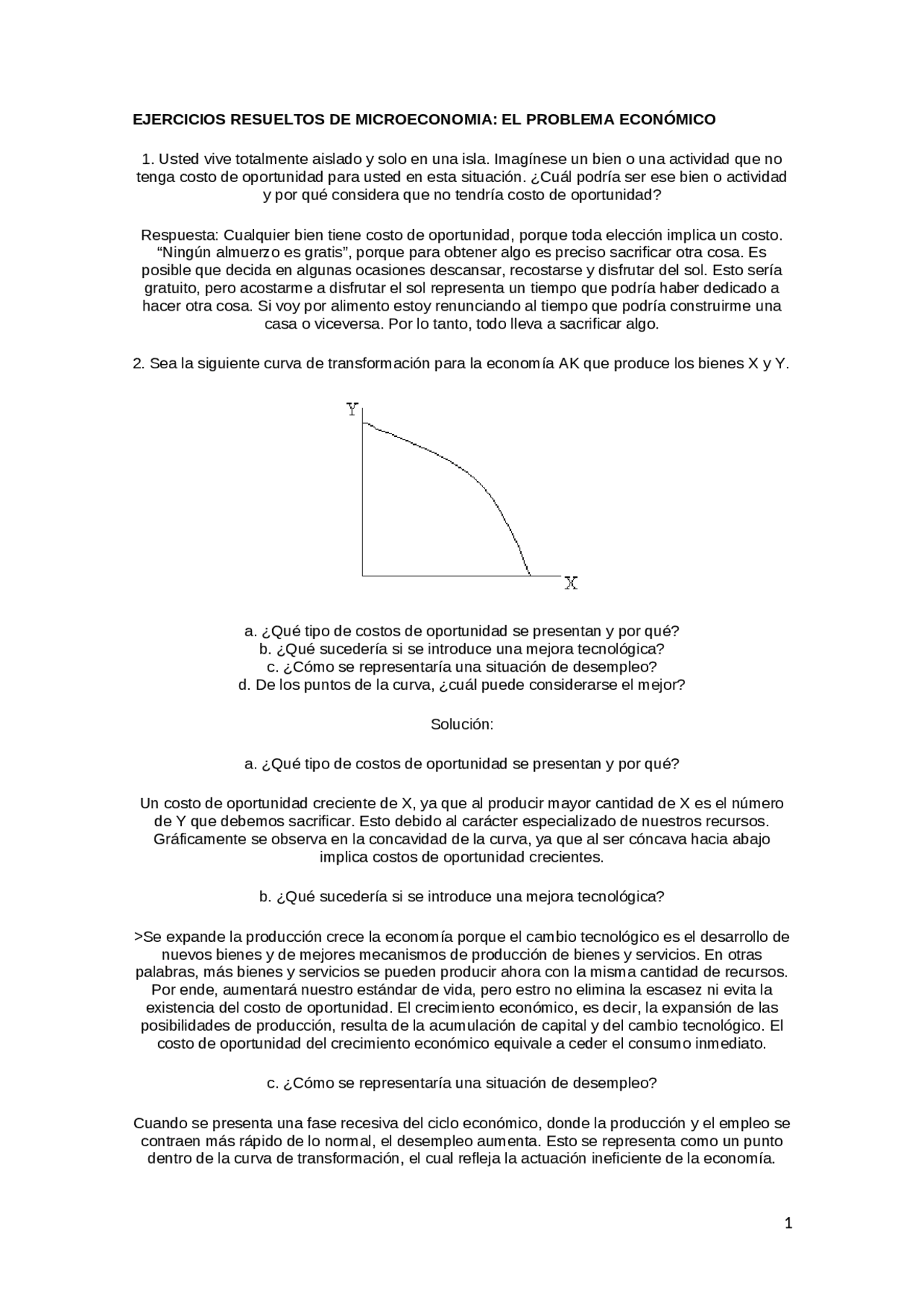 Ejercicios resueltos de microeconomía | Ejercicios de Economía | Docsity