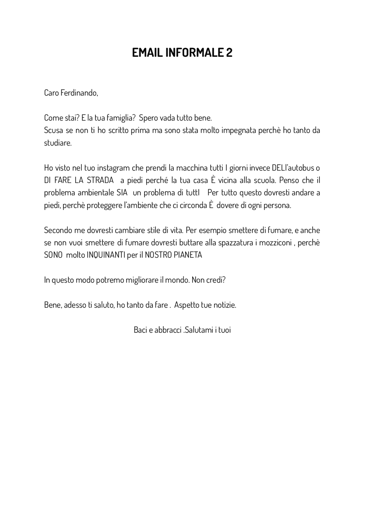 Italian Email EMAILS ITALIANO EBAU - Docsity