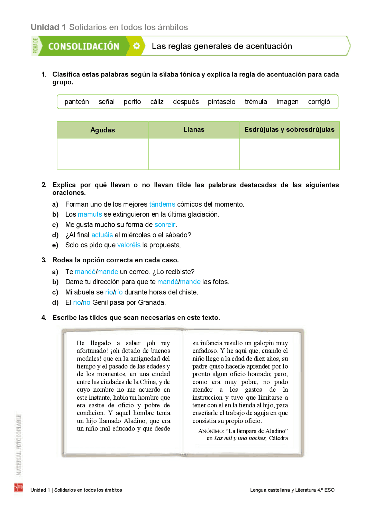 4 ESO Lengua castellana y literatura sm savia examen (tema 1) (6ª parte) Exámenes de Lengua y 4 ESO Lengua castellana y literatura sm savia examen (tema 1) (6ª parte) Exámenes de Lengua y