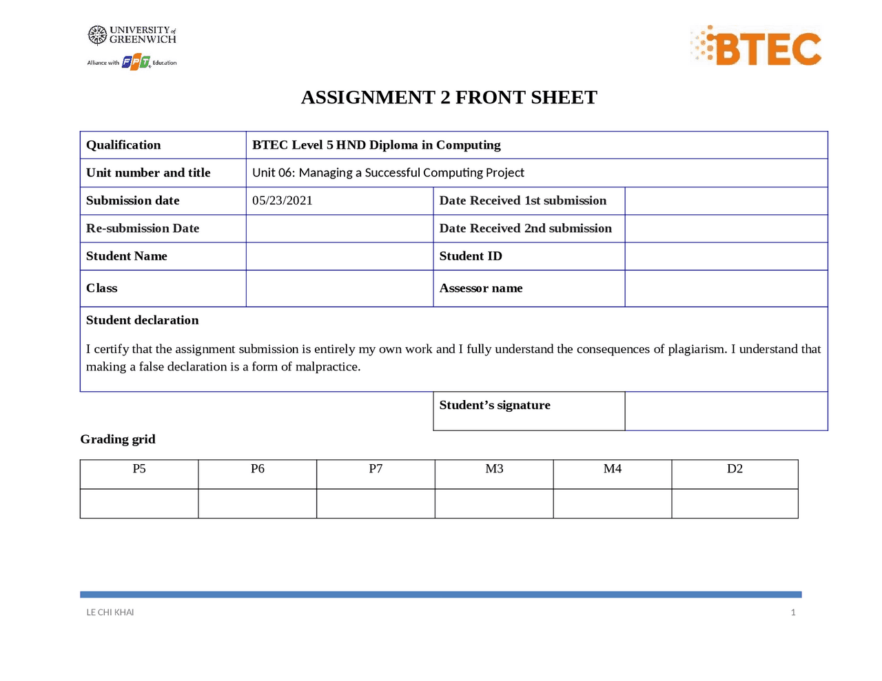 Managing a Successful Computing Project | Assignments Project ...
