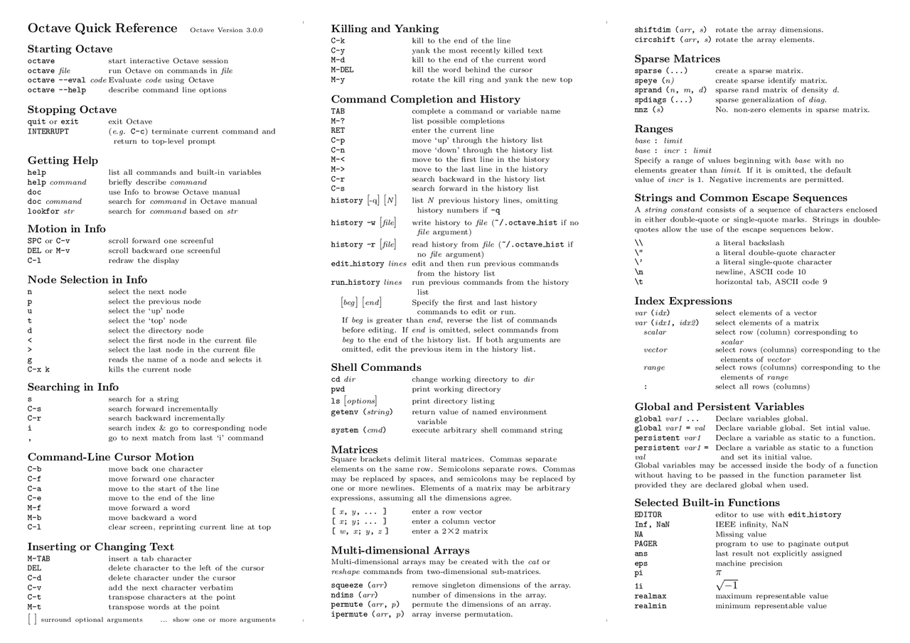 Octave Card Octave-quick-reference-card_en_a4.pdf - Docsity
