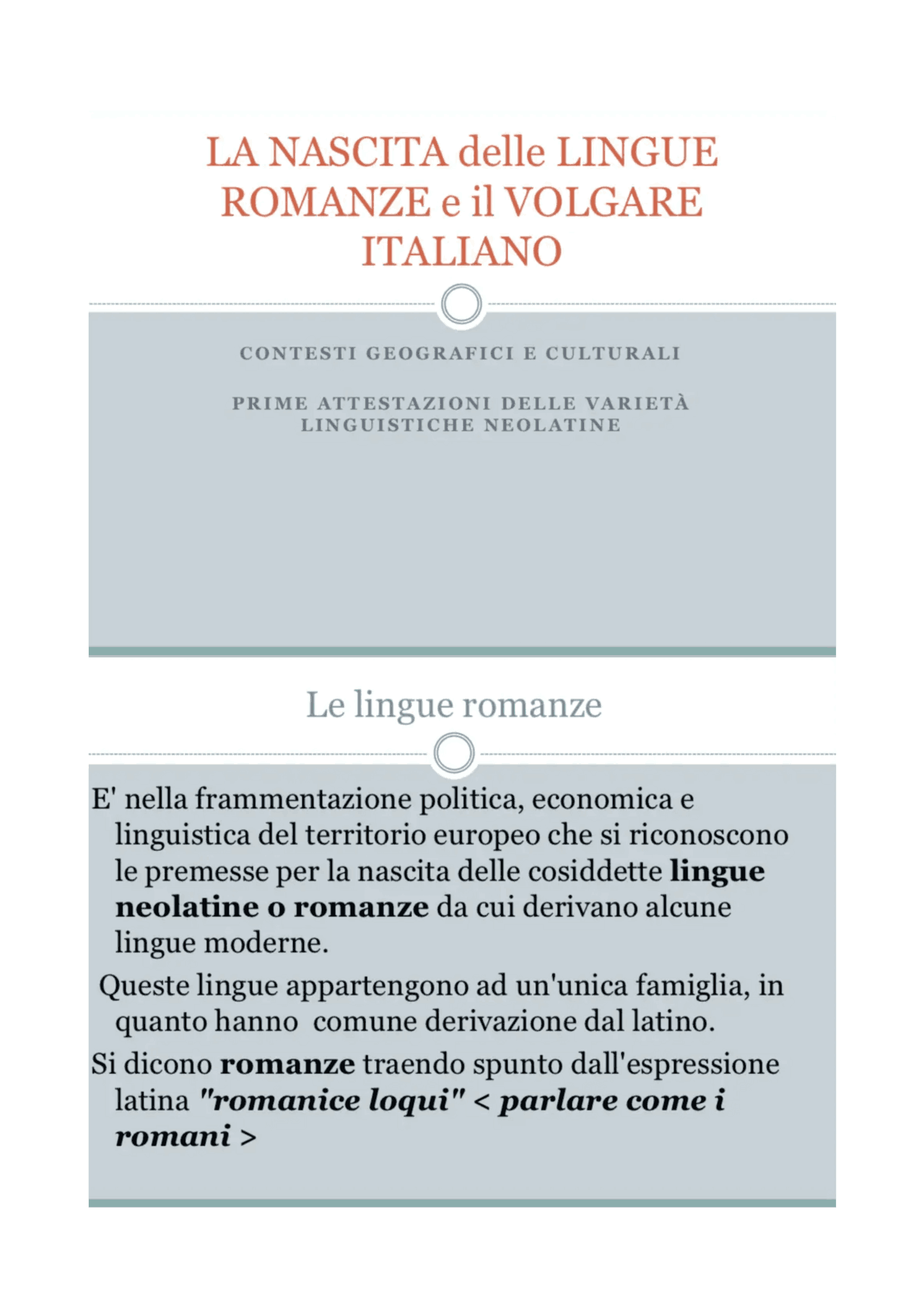 Lingua d'oc e d'oil. LE ORIGINI