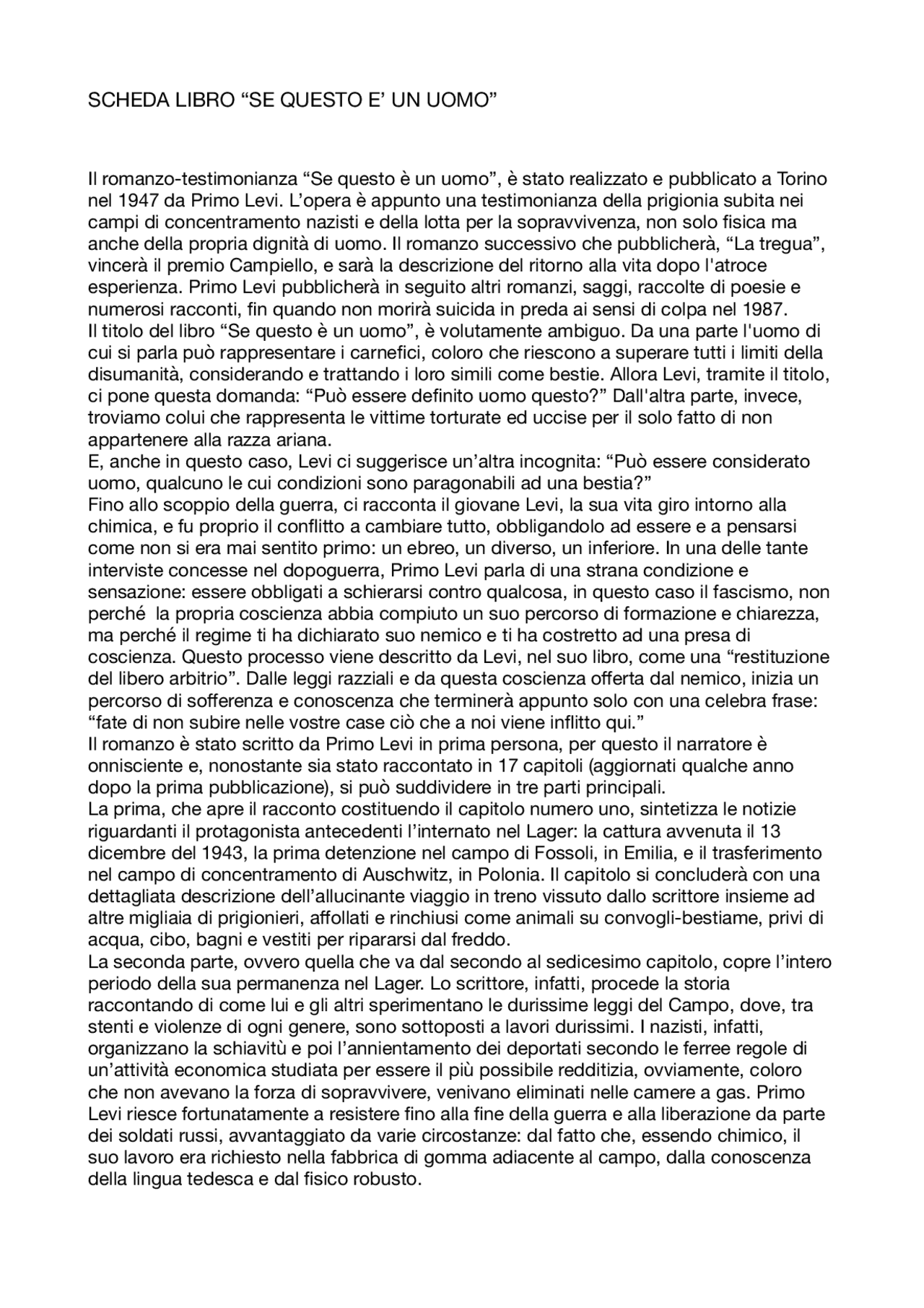 se questo è un uomo audiolibro
